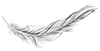 feather, pencil