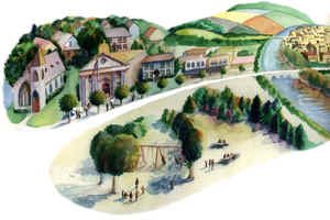 community, watercolor